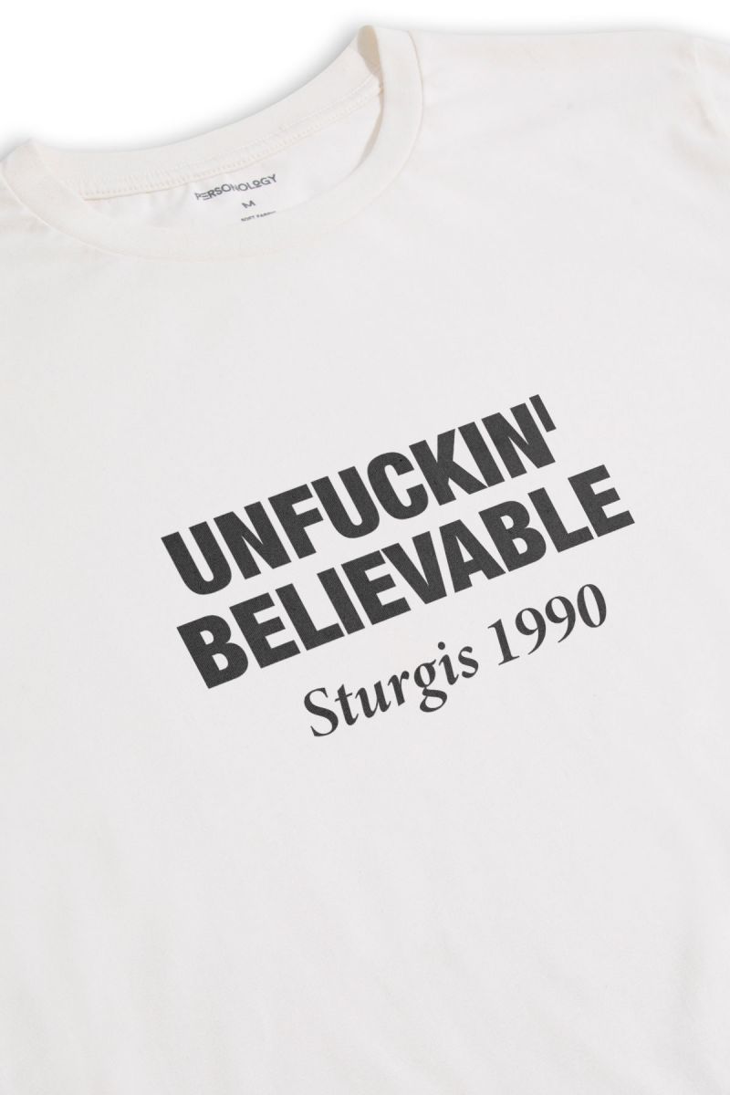 Off White Soft Fabric Unfuckin' believable Design Short Sleeve Tee