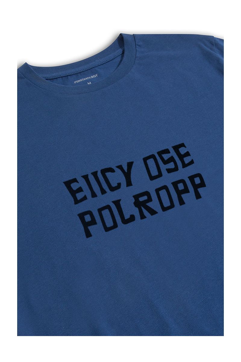 Navy Soft Fabric eiicy ose polropp Design Short Sleeve Tee