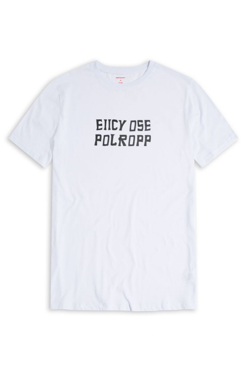 White Soft Fabric eiicy ose polropp Design Short Sleeve Tee