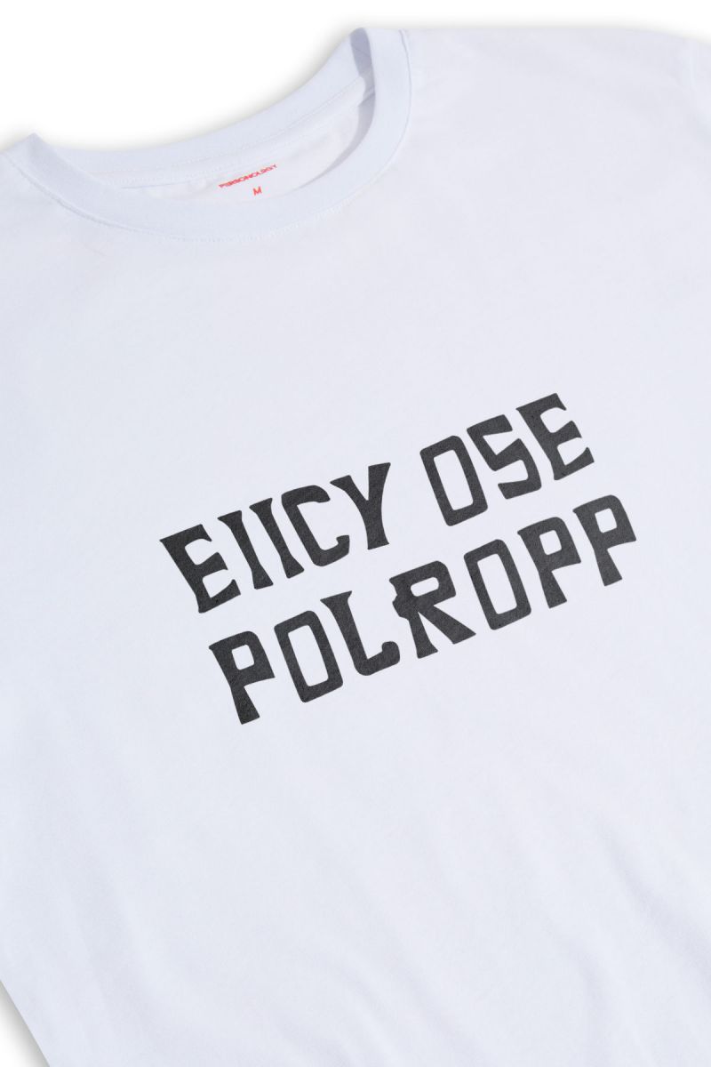 White Soft Fabric eiicy ose polropp Design Short Sleeve Tee