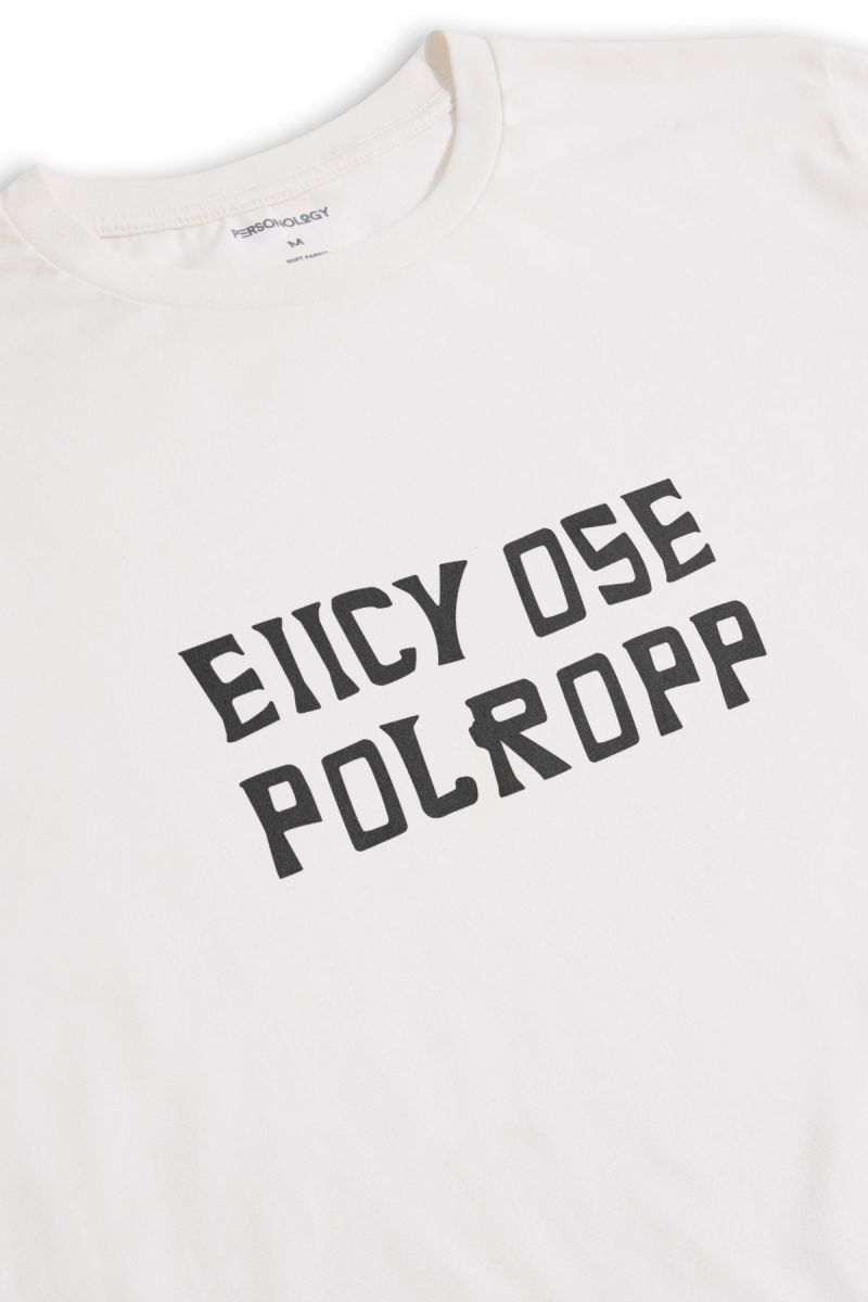 Off White Soft Fabric eiicy ose polropp Design Short Sleeve Tee