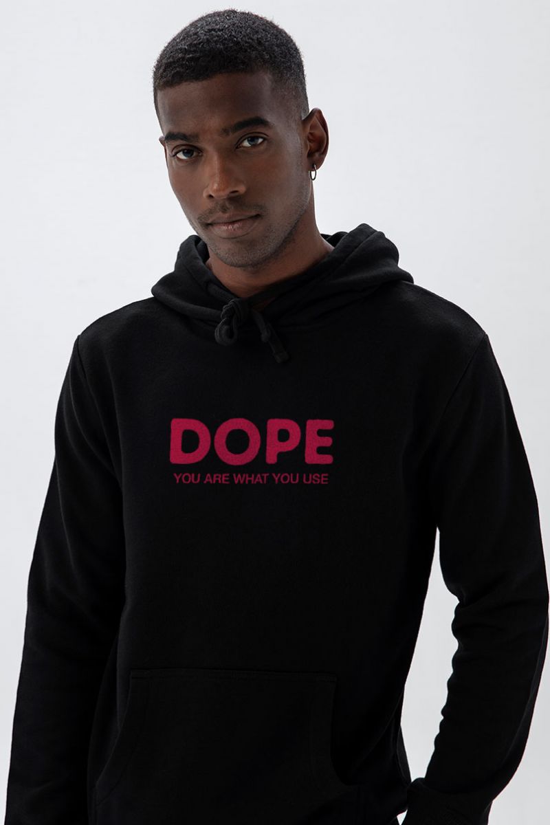 Black Premium Cotton dope you are what you use Design Pullover Hoodie