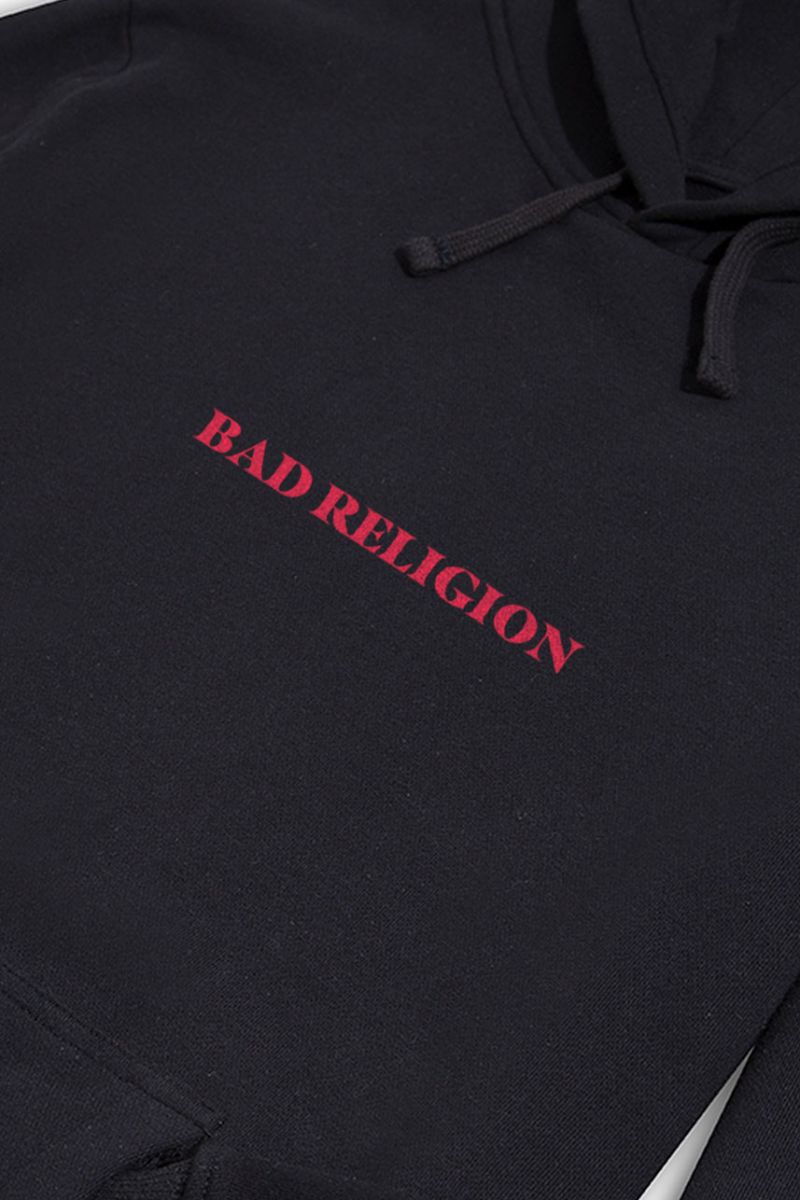 Black Premium Cotton Bad Religion Design Pullover Hoodie
