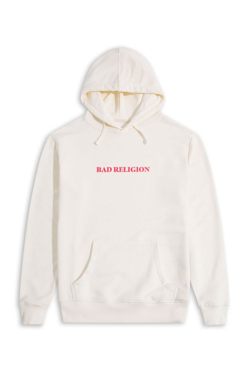 Ecru Premium Cotton Bad Religion Design Pullover Hoodie