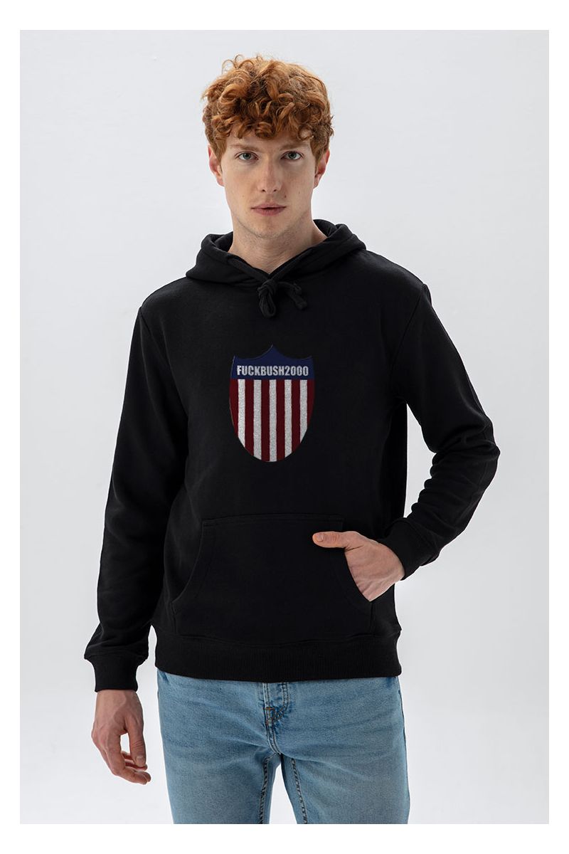 Black Premium Cotton F**k Bush Design Pullover Hoodie