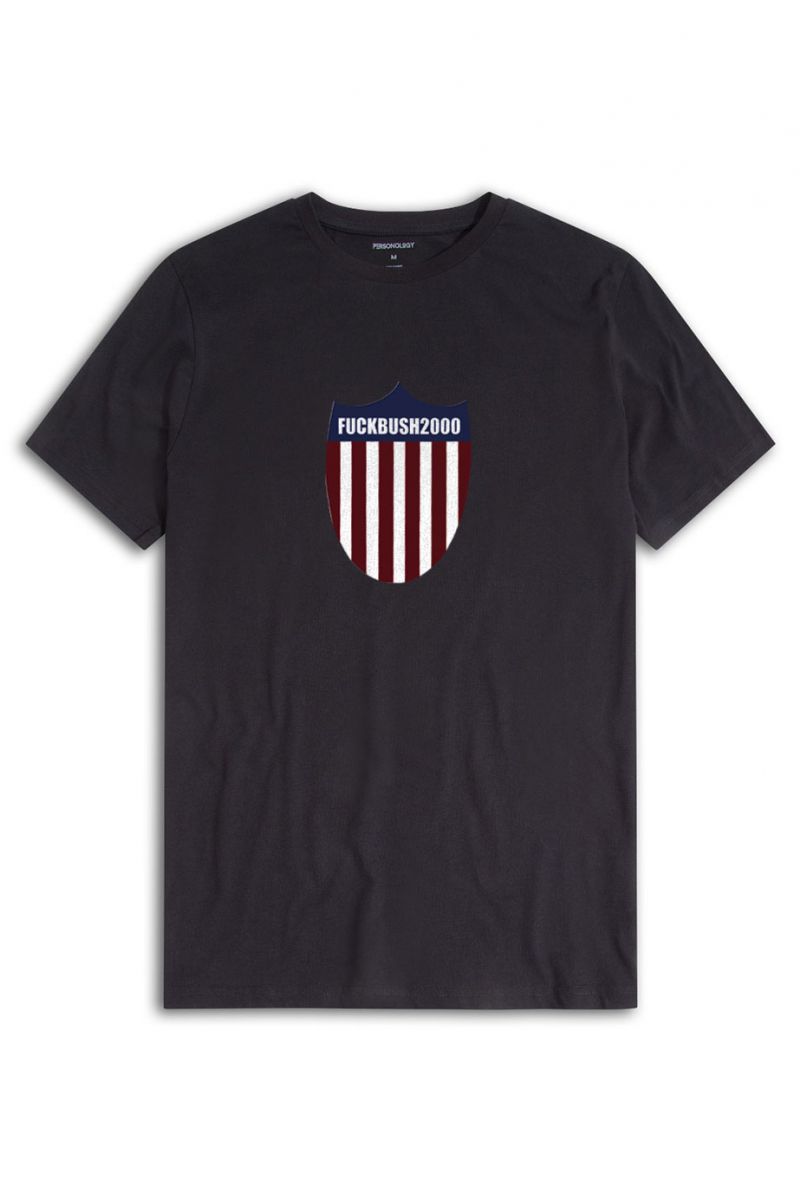 Black Soft Fabric F**k Bush Design Short Sleeve Tee