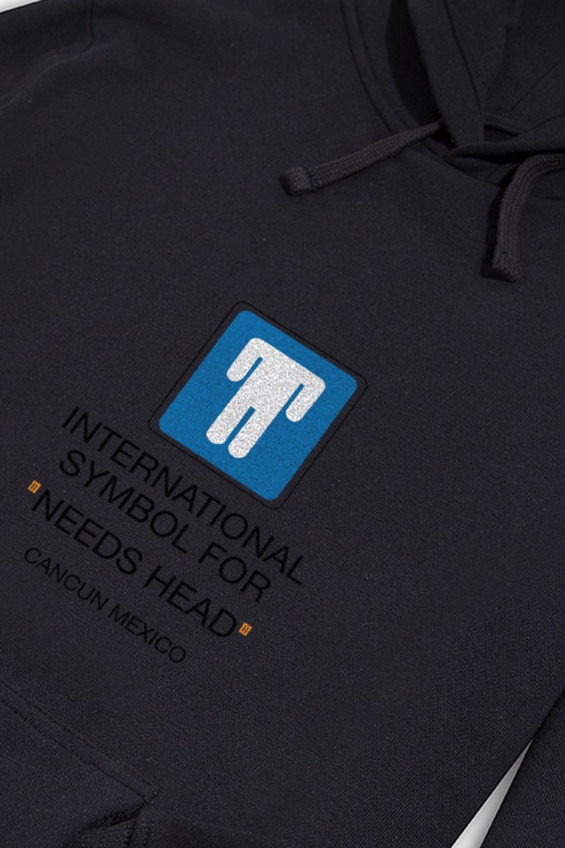 Black Premium Cotton needs head Design Pullover Hoodie