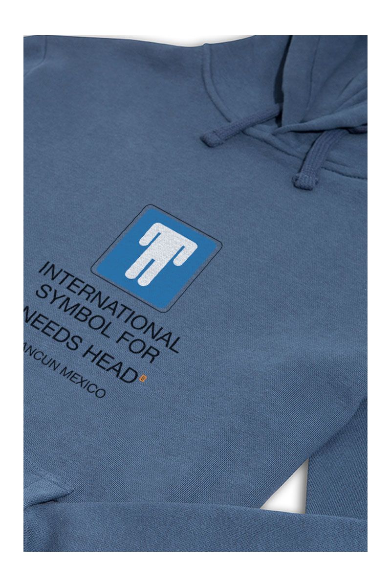 Navy Premium Cotton needs head Design Pullover Hoodie