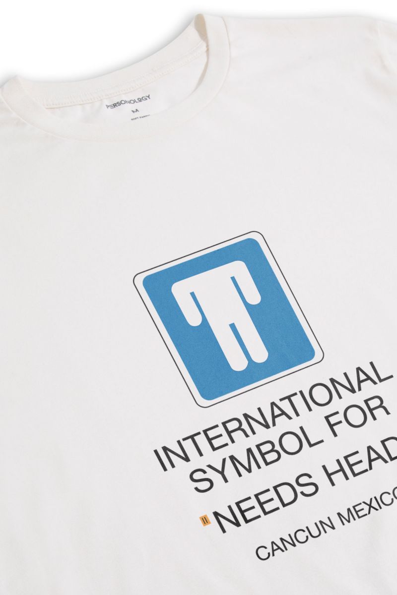Off White Soft Fabric needs head Design Short Sleeve Tee
