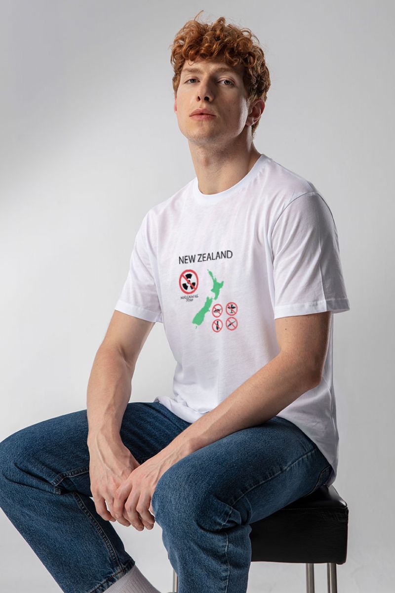 White Soft Fabric new zeland Design Short Sleeve Tee