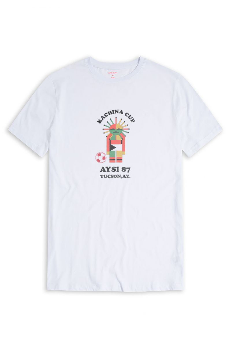 White Soft Fabric kachina cup Design Short Sleeve Tee