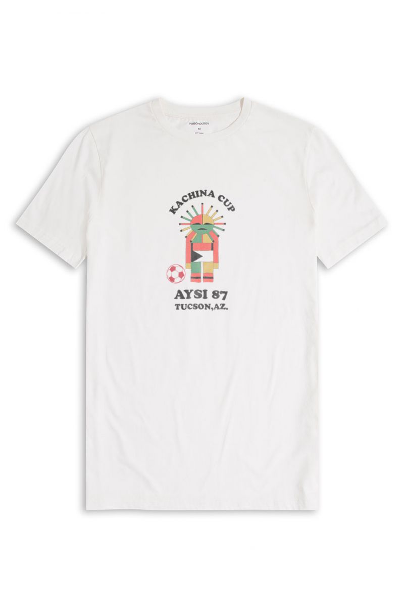 Off White Soft Fabric kachina cup Design Short Sleeve Tee