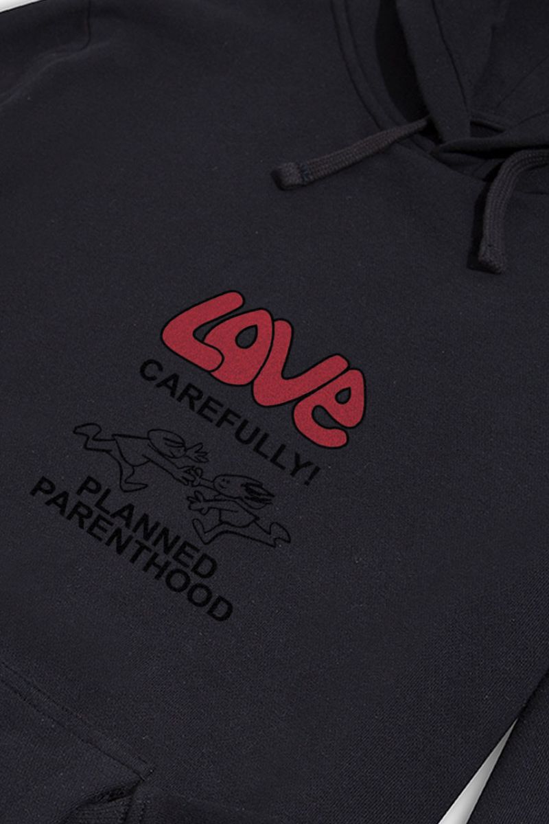 Black Premium Cotton Love carefully , Planned parenthood Design Pullover Hoodie