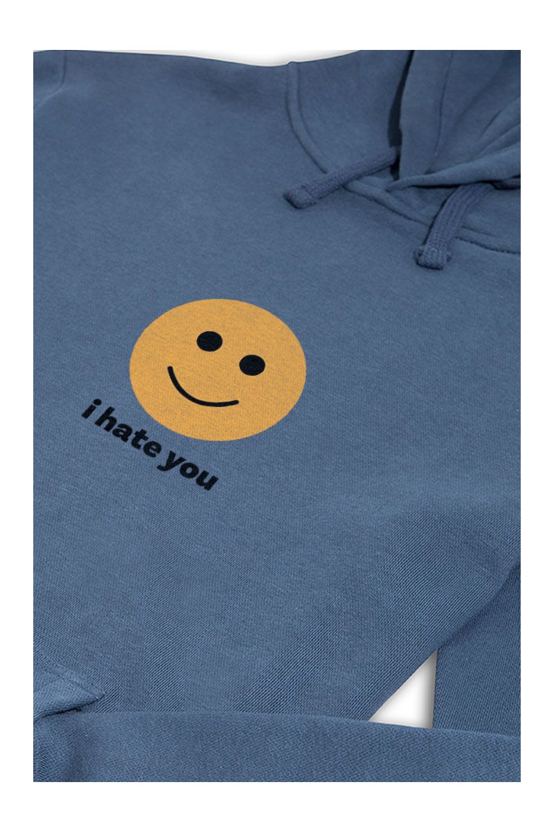 Navy Premium Cotton I hate you Design Pullover Hoodie