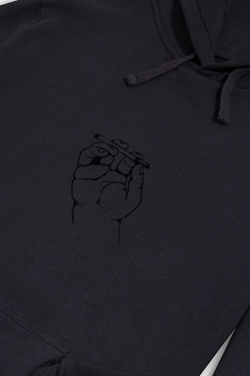 Black Premium Cotton Play wirh cigarette Design Pullover Hoodie
