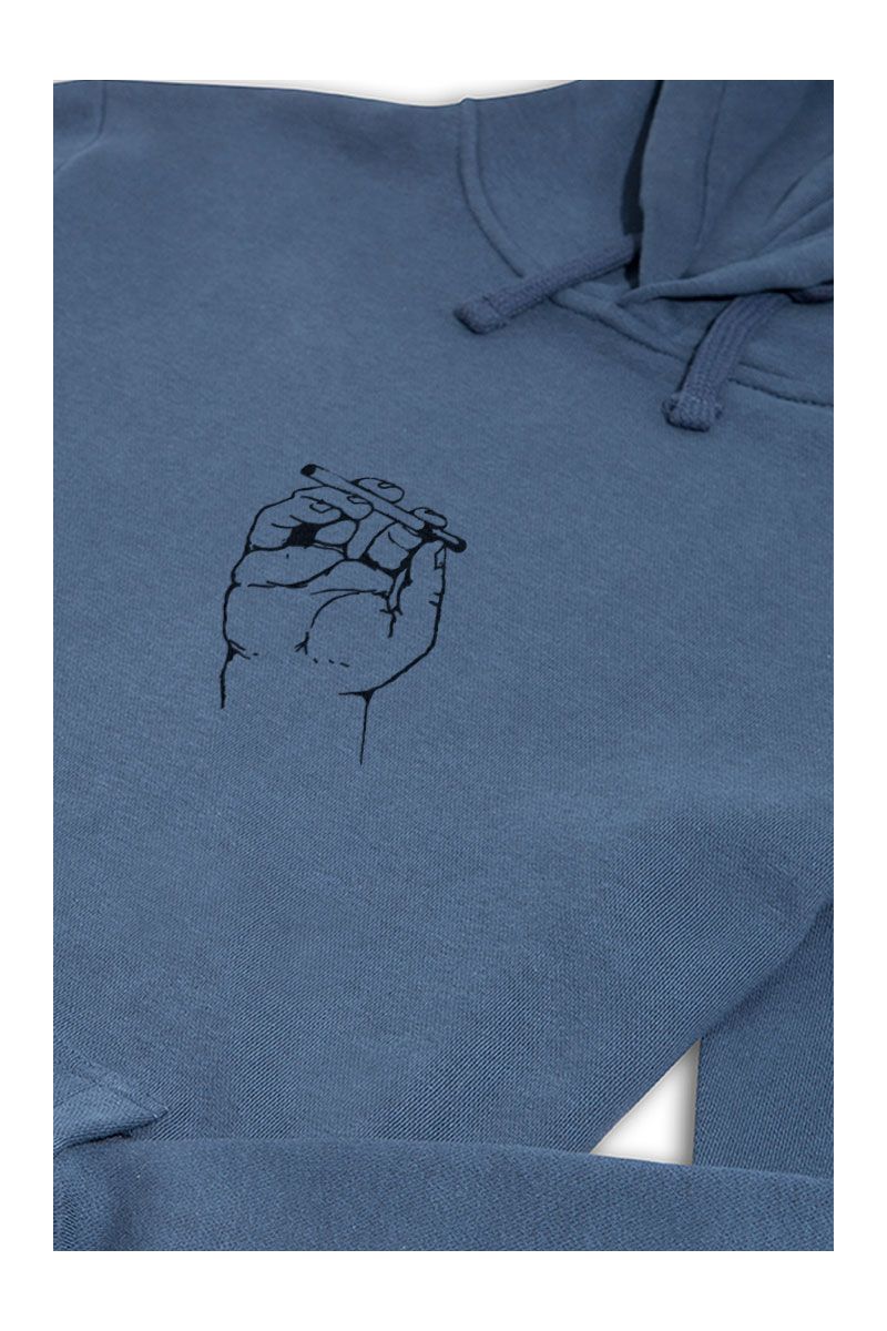 Navy Premium Cotton Play wirh cigarette Design Pullover Hoodie