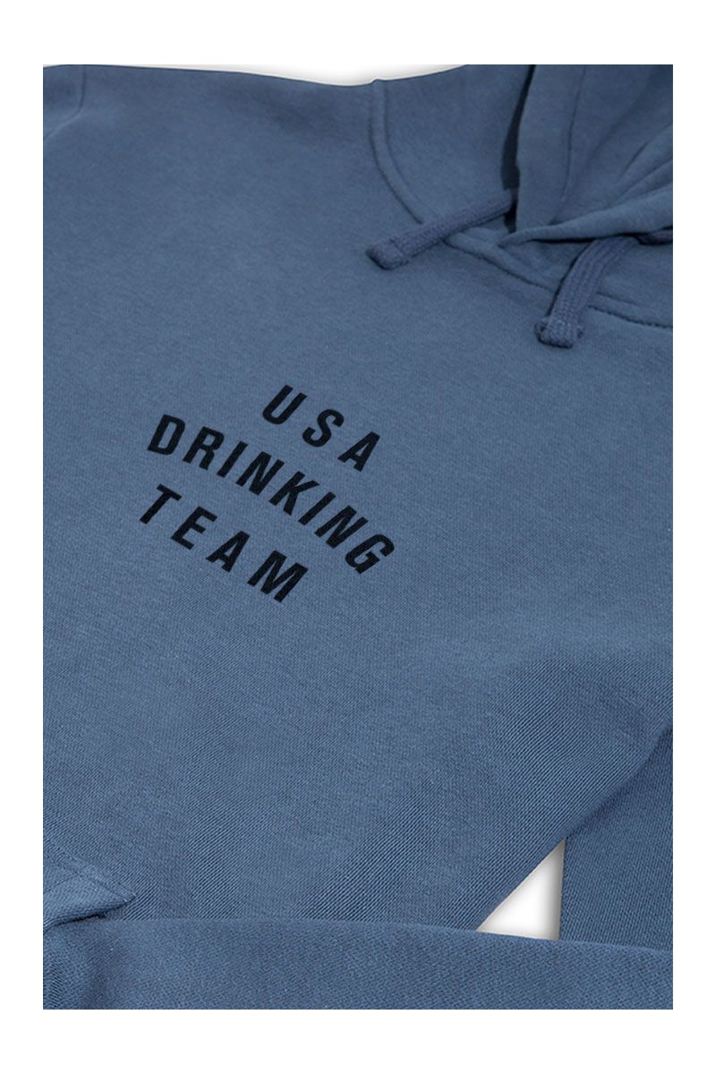 Navy Premium Cotton USA Drinking Team Design Pullover Hoodie