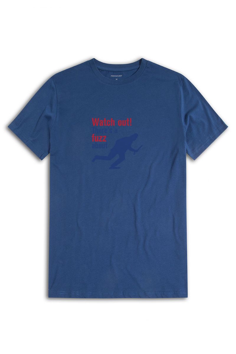 Navy Soft Fabric Watch out! There is a fuzz about Design Short Sleeve Tee