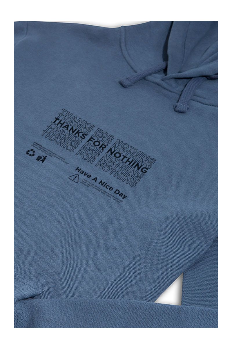 Navy Premium Cotton Thanks for nothing Design Pullover Hoodie