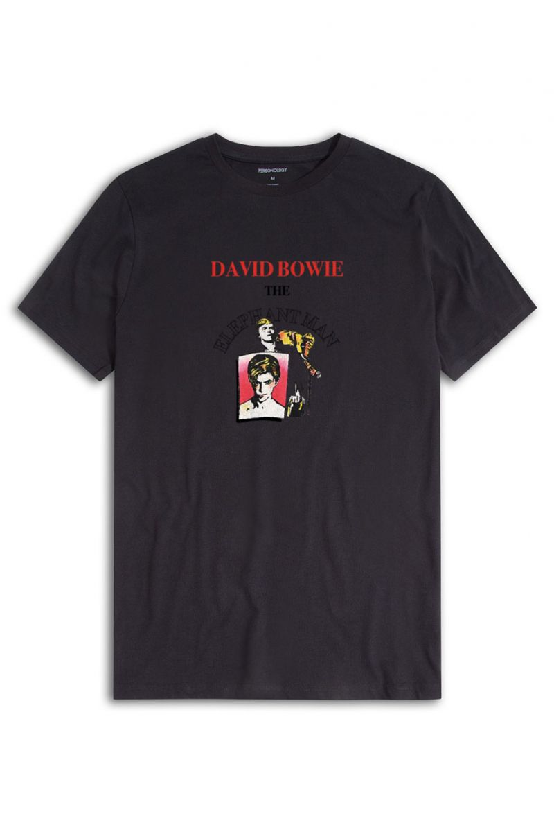 Black Soft Fabric David Bowie, The elephantman Design Short Sleeve Tee