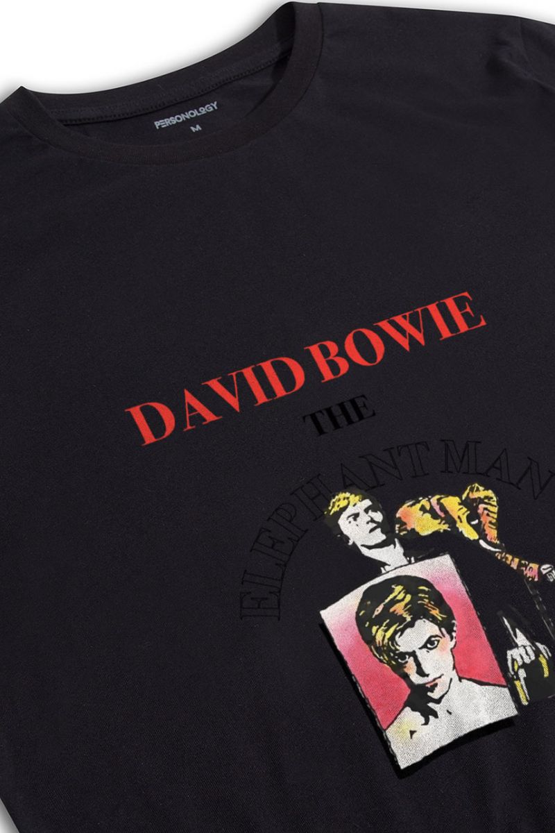 Black Soft Fabric David Bowie, The elephantman Design Short Sleeve Tee