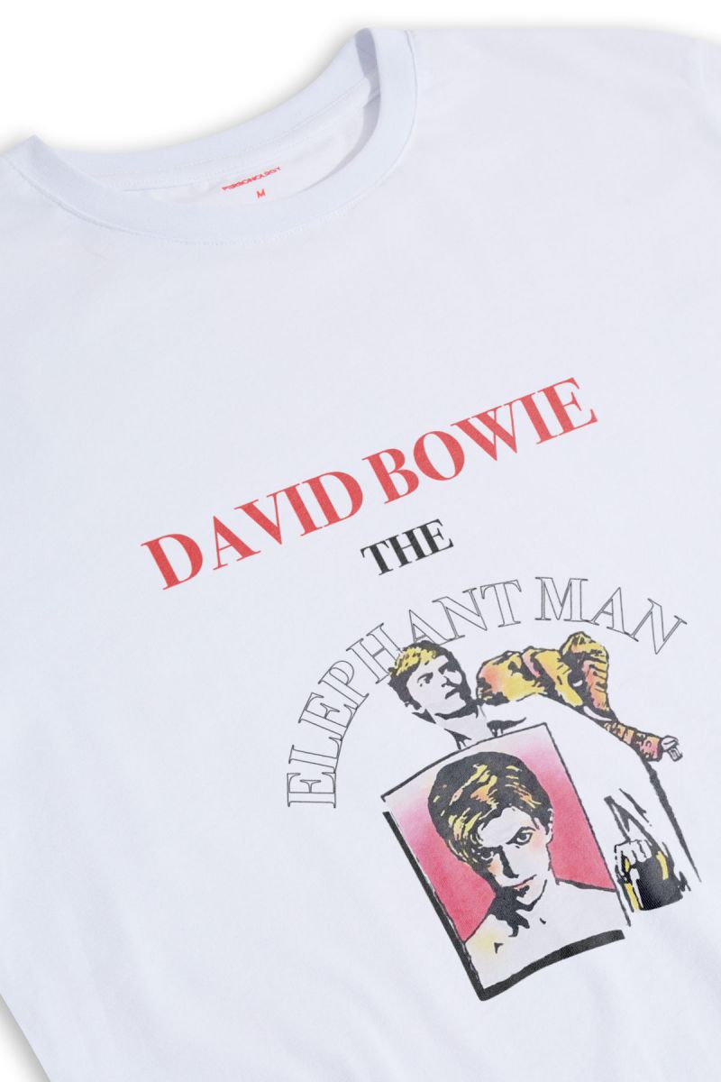 White Soft Fabric David Bowie, The elephantman Design Short Sleeve Tee
