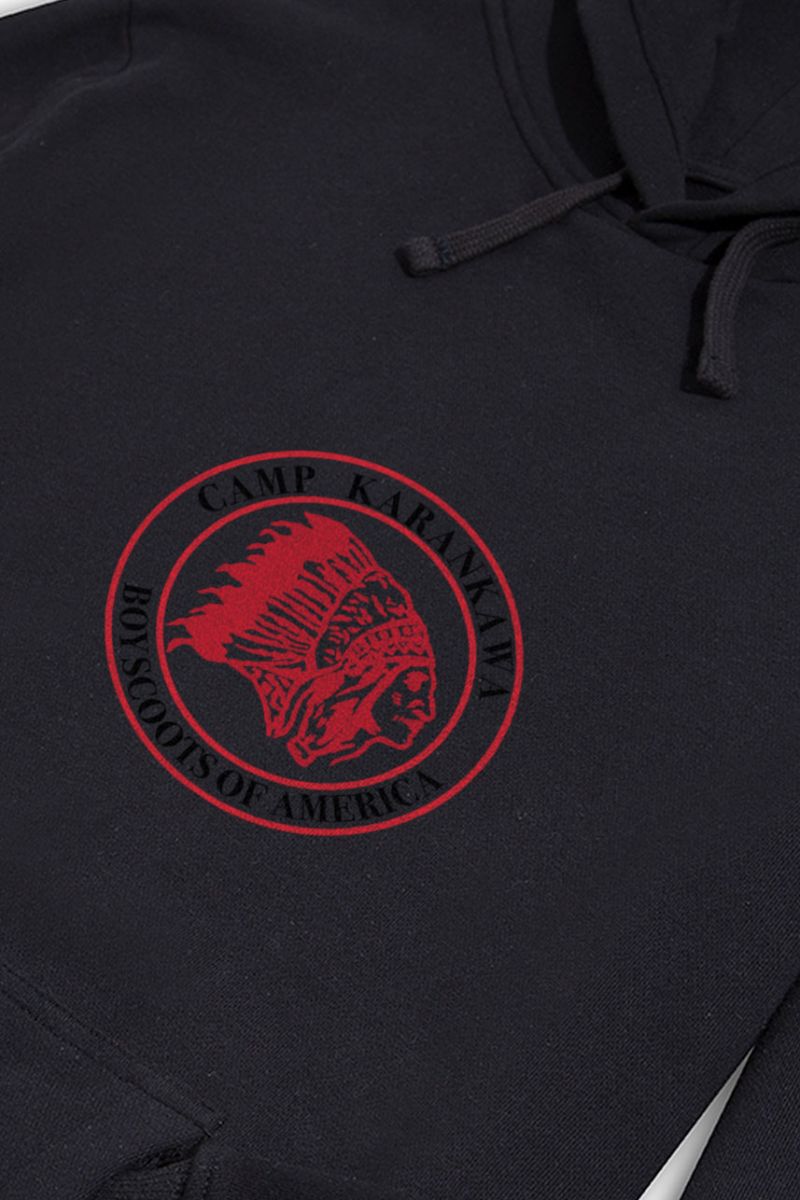 Black Premium Cotton Camp Karankawa , Boyscoots of America Design Pullover Hoodie