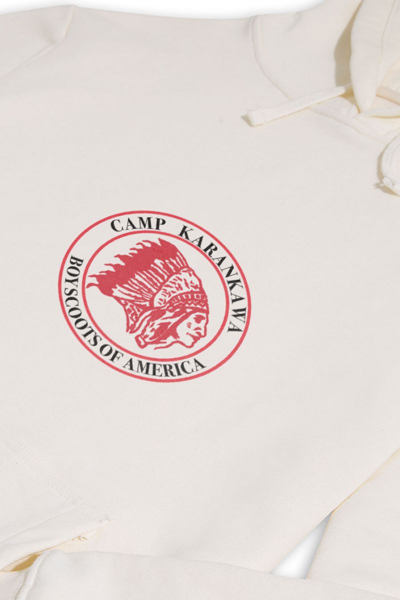 Ecru Premium Cotton Camp Karankawa , Boyscoots of America Design Pullover Hoodie