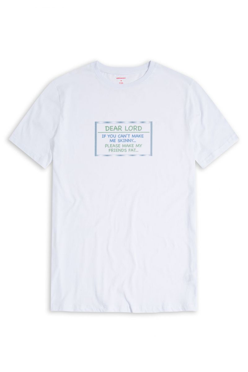 White Soft Fabric Dear Lord Design Short Sleeve Tee
