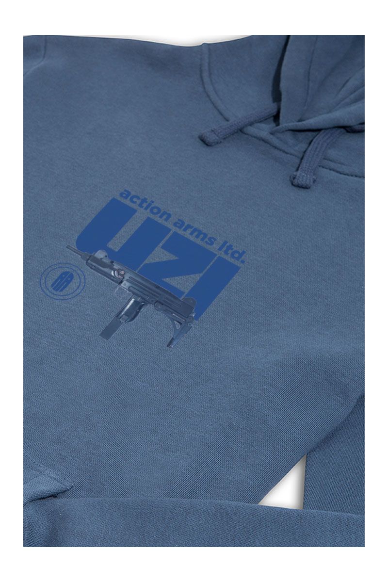 Navy Premium Cotton uzi Design Pullover Hoodie