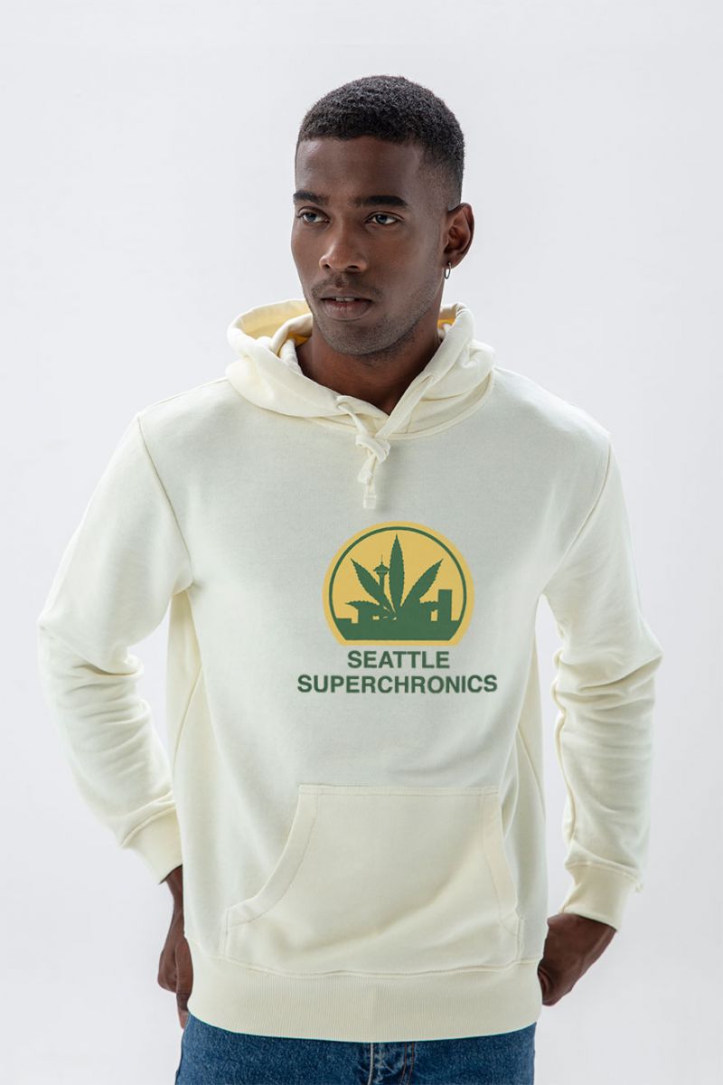 Ecru Premium Cotton seattle supersonics Design Pullover Hoodie