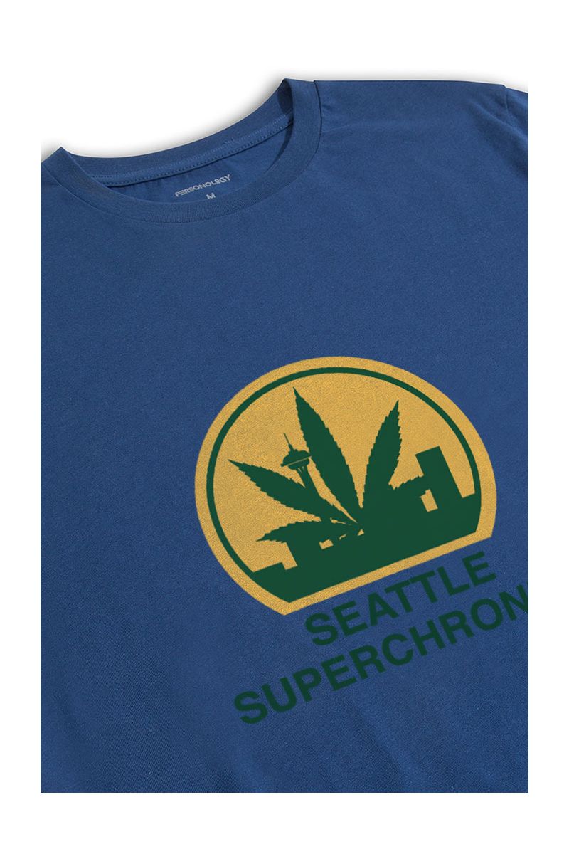 Navy Soft Fabric seattle supersonics Design Short Sleeve Tee