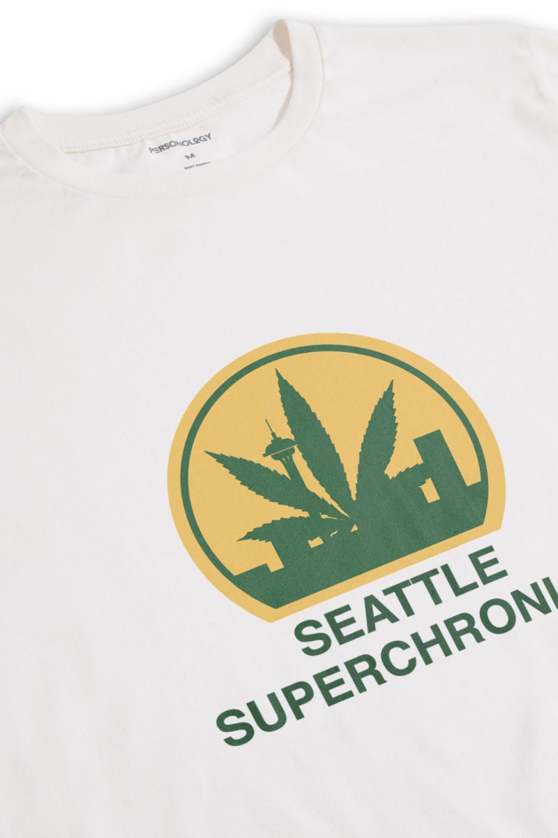 Off White Soft Fabric seattle supersonics Design Short Sleeve Tee