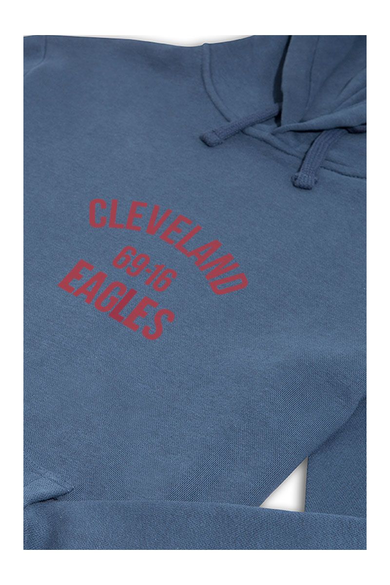 Navy Premium Cotton cleveland 69-16 eagles Design Pullover Hoodie