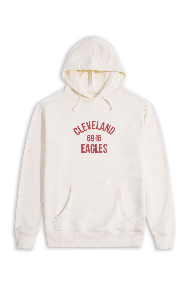 Ecru Premium Cotton cleveland 69-16 eagles Design Pullover Hoodie