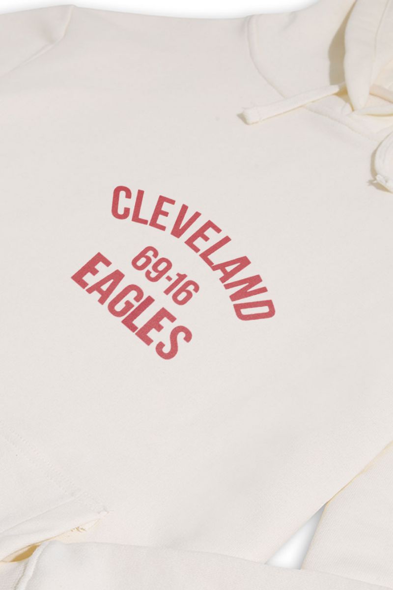 Ecru Premium Cotton cleveland 69-16 eagles Design Pullover Hoodie