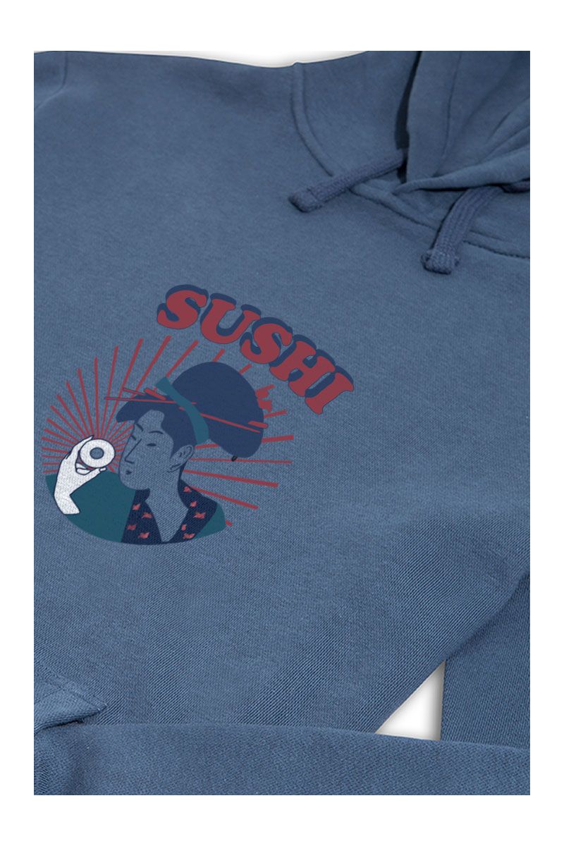 Navy Premium Cotton sushi Design Pullover Hoodie