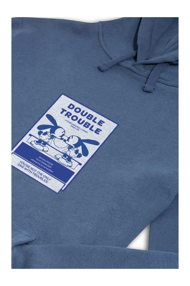 Navy Premium Cotton double trouble Design Pullover Hoodie