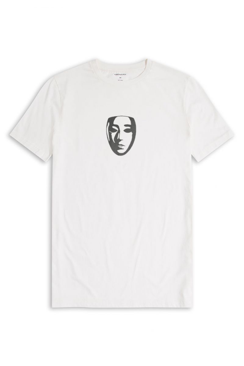 Off White Soft Fabric Bodys Design Short Sleeve Tee