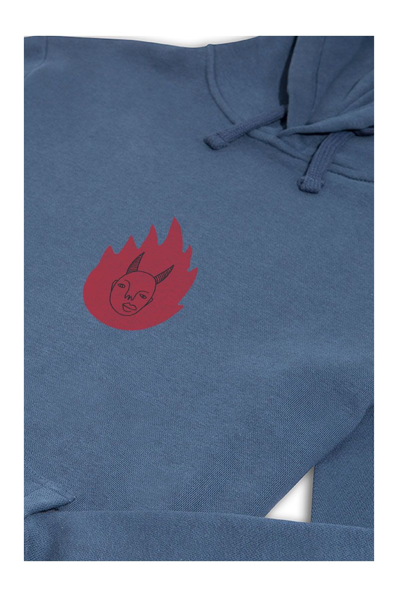 Navy Premium Cotton Devil Design Pullover Hoodie