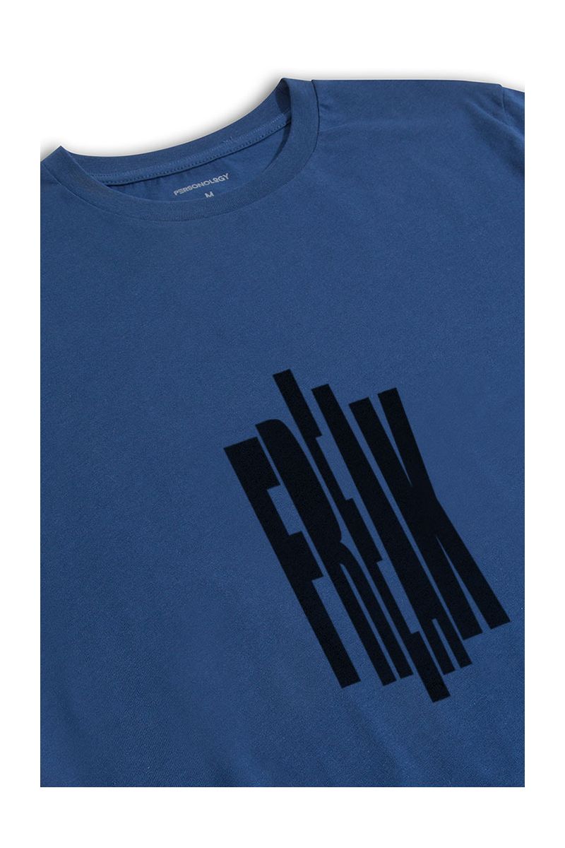 Navy Soft Fabric Freak Design Short Sleeve Tee