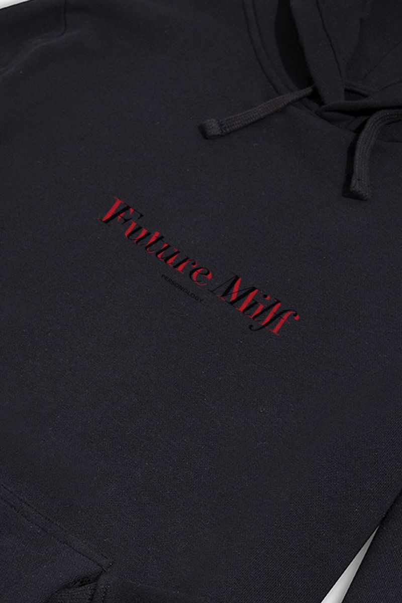 Black Premium Cotton Future Milf Design Pullover Hoodie