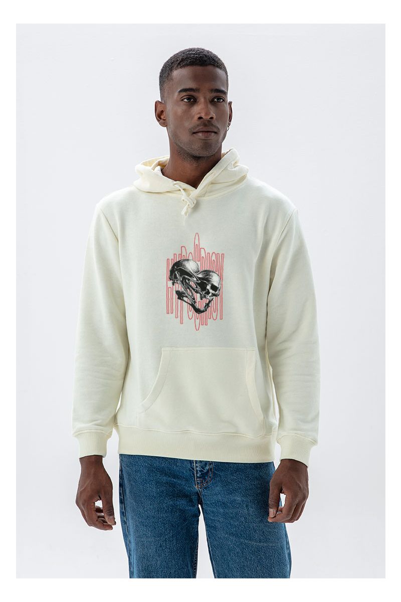 Ecru Premium Cotton Hypocricy Design Pullover Hoodie