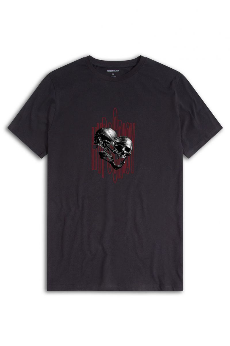 Black Soft Fabric Hypocricy Design Short Sleeve Tee
