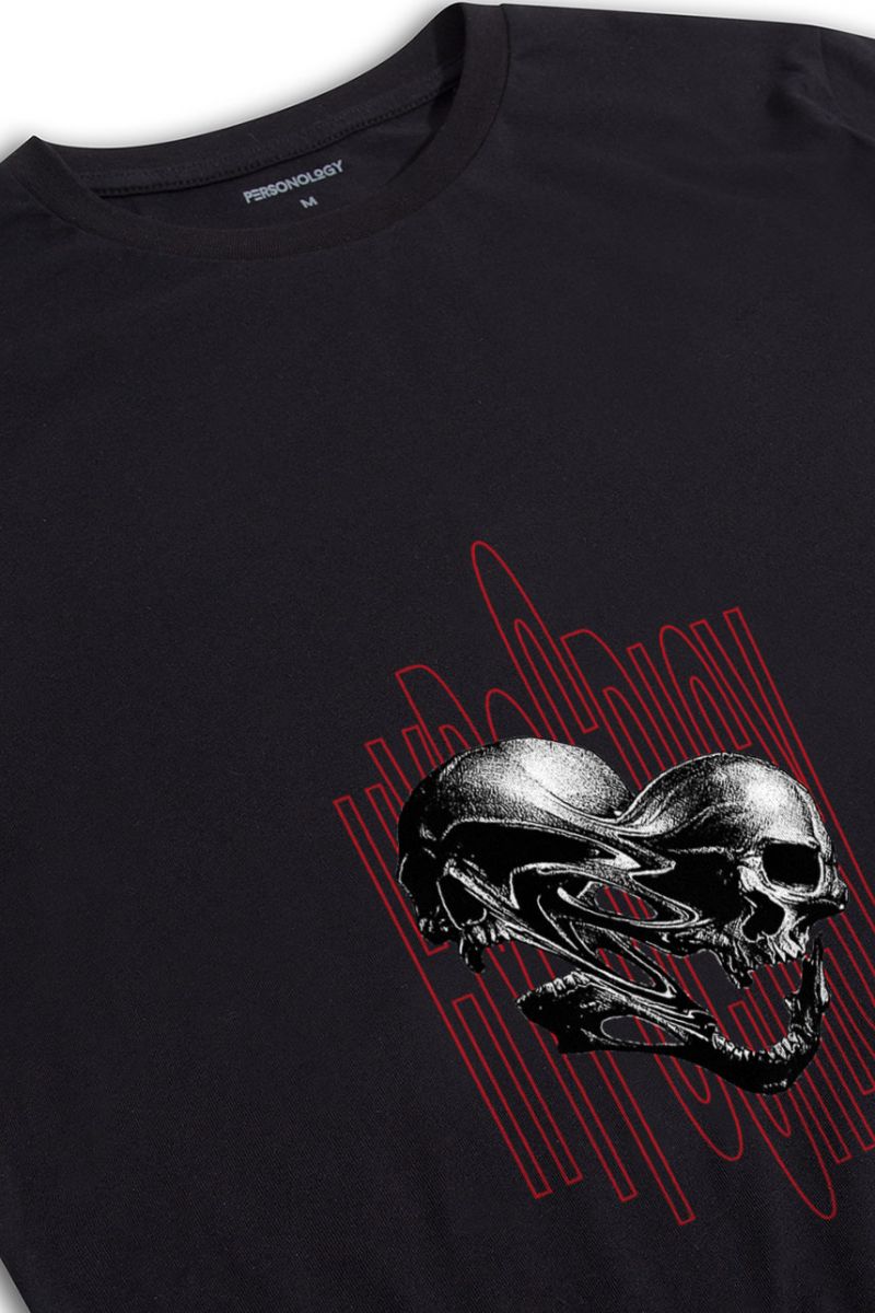 Black Soft Fabric Hypocricy Design Short Sleeve Tee