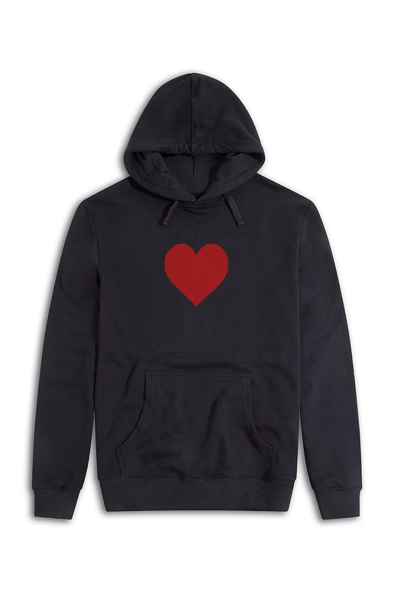 Black Premium Cotton Make Love Design Pullover Hoodie