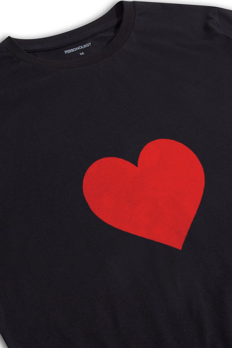 Black Soft Fabric Make Love Design Short Sleeve Tee