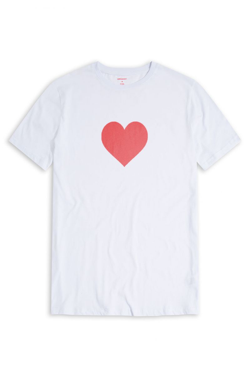 White Soft Fabric Make Love Design Short Sleeve Tee