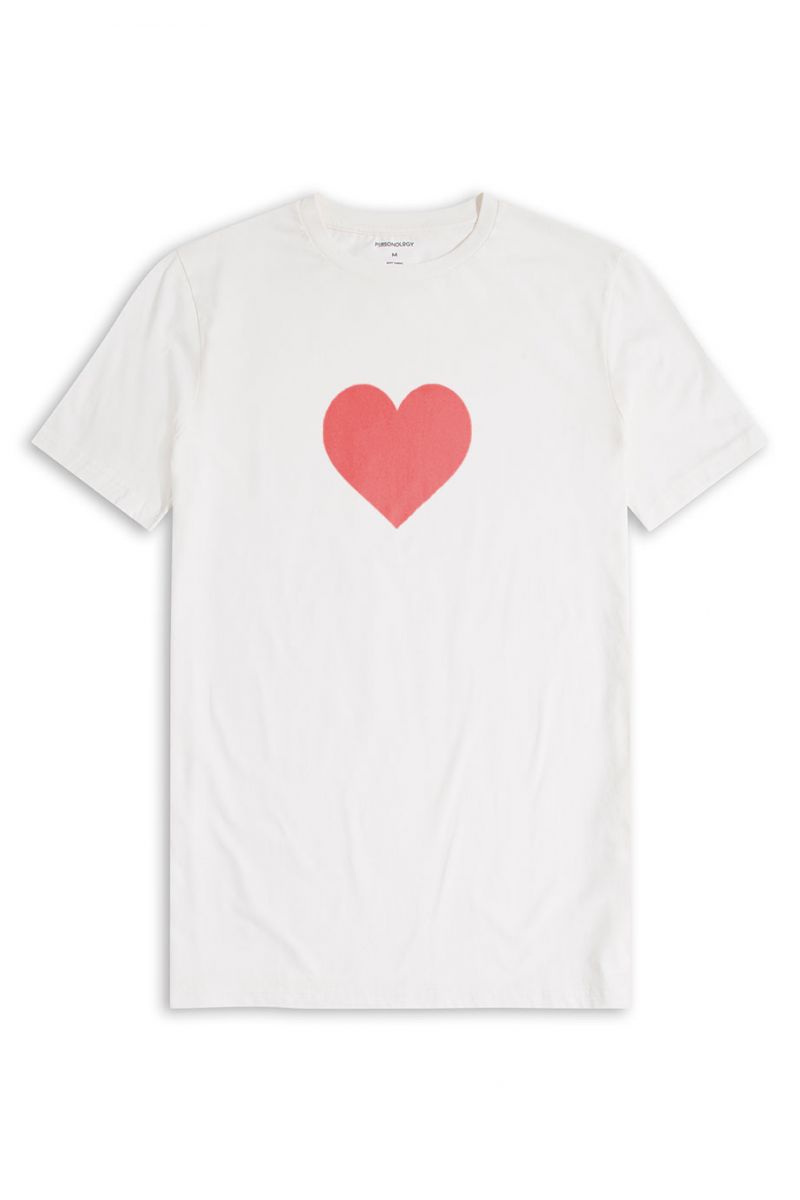 Off White Soft Fabric Make Love Design Short Sleeve Tee