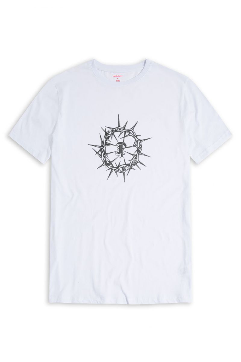 White Soft Fabric P Personology P Design Short Sleeve Tee